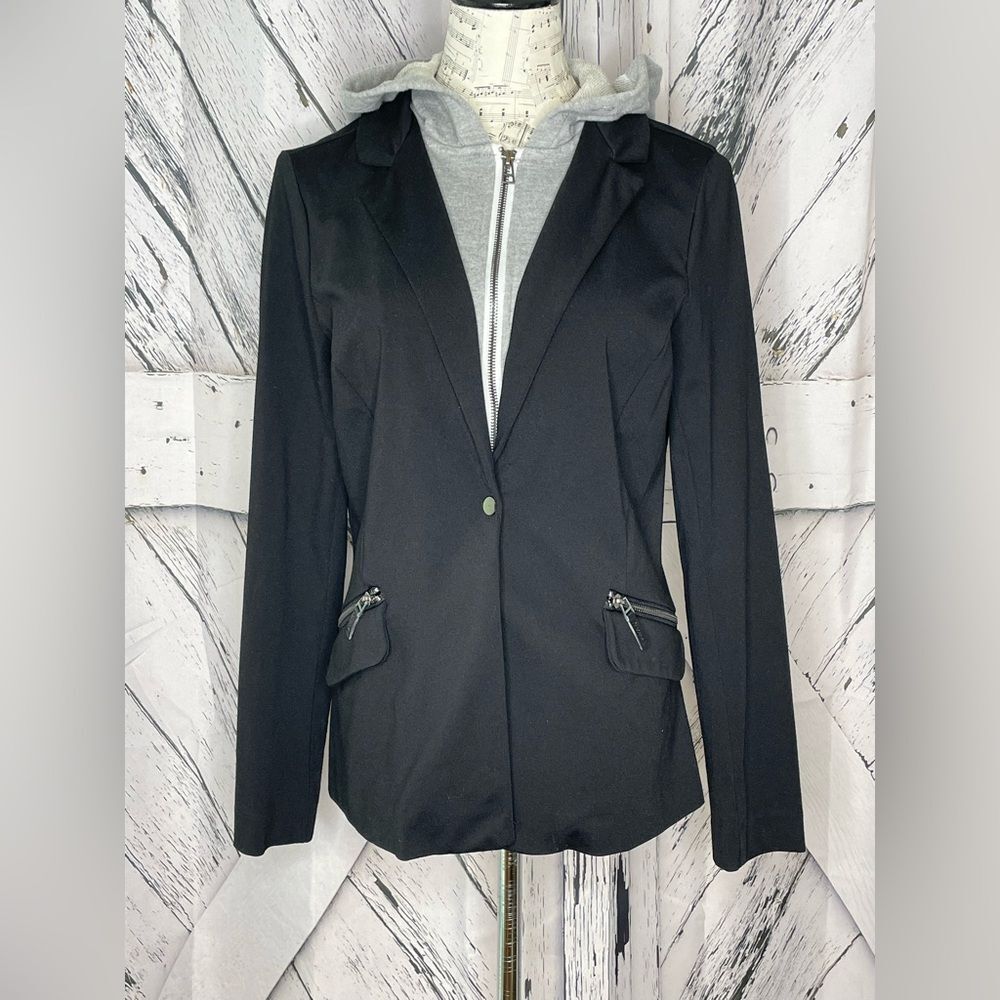 Democracy Hooded Dickey Blazer Black & Gray M